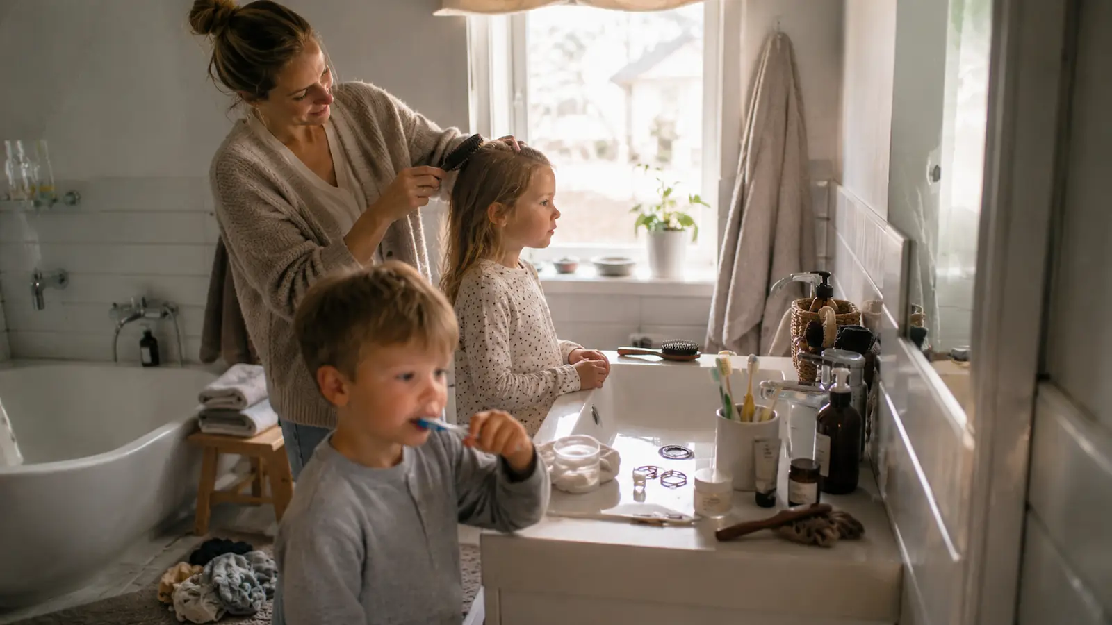 family morning wellbeing routine