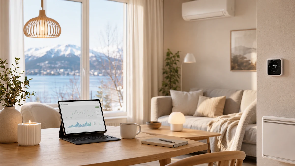 Strømavtale i Norge i et moderne norsk hjem